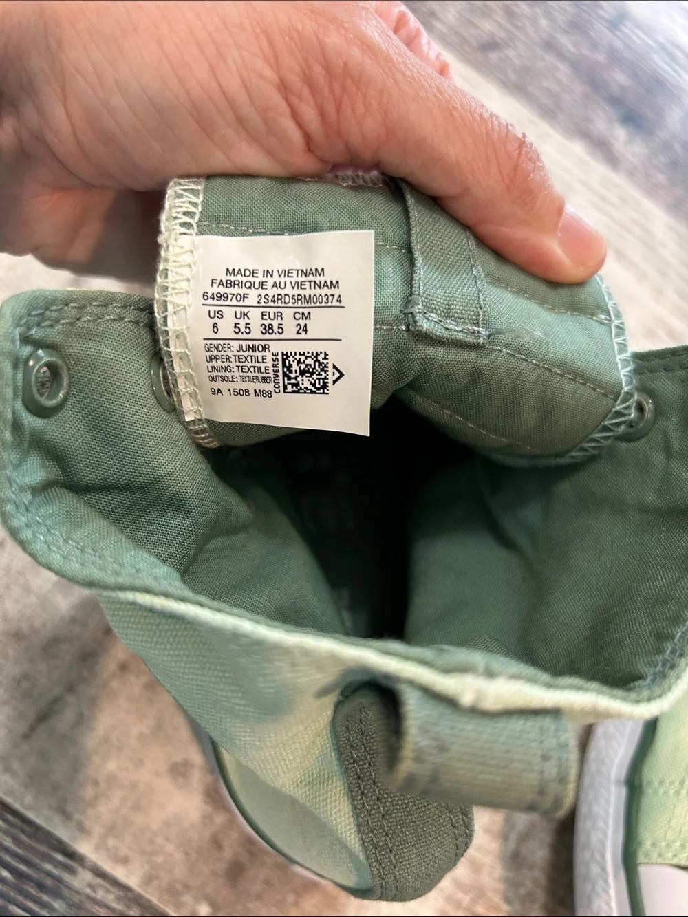 Converse High-Top Sneakers in Light and Dark Green Camo
